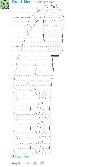 ASCII art or Text art of popular internet memes such as Pop 