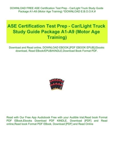 Ase certification test prep carlight truck study guide package a1 a9 motor age training. - 1999 ford f150 lightning owners manual.