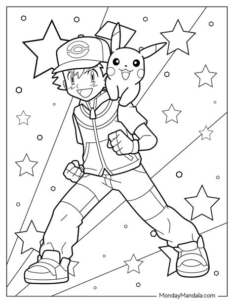 Ash Coloring Pages