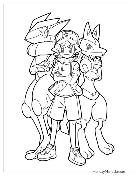Ash Pokemon Coloring Pages