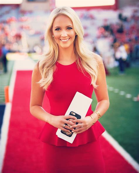 Here are 15 hot photos of female sportscasters flaunting their swimsuits and you definitely want to check them out. 15. BRITT McHENRY. The initial entry on our list of lovely ladies begins on a sad note--in April 2017, the blonde beauty Britt was one of the many casualties at ESPN.