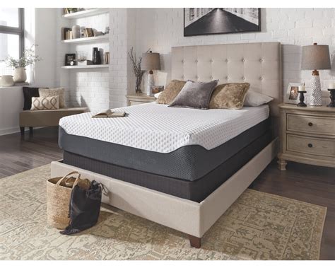 Ashley chime mattress. Product Reviews. Enjoy endless possibilities for restful sleep with this hybrid innerspring mattress and foundation set. Feel the support of a truly traditional coil mattress which contours to your body for a comforting feel. High-density foam provides the firmness you love. Gel memory foam provides restorative support for your lower back. 
