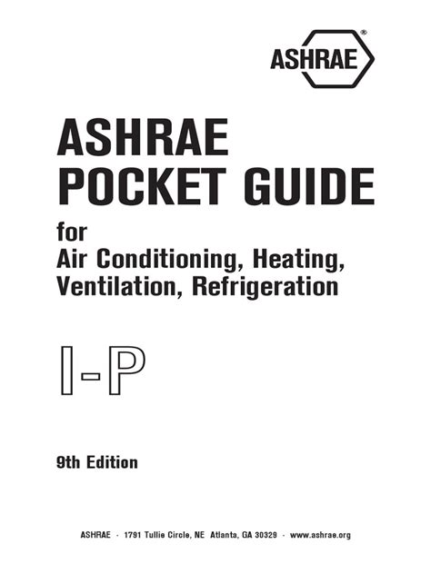 Ashrae pocket guide for air conditioning heating ventilation refrigeration 8th edition ip ashrae pocket. - Pe lesson plans for primary school.