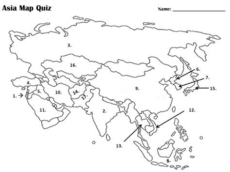 Asia Map Answers Quiz