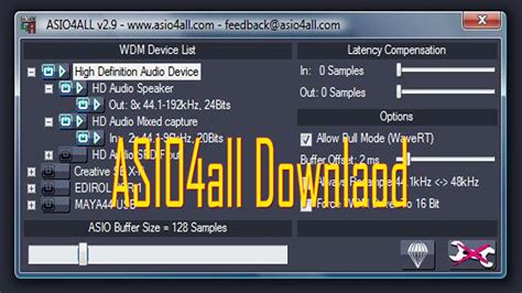 Asio drivers. ASIO Driver. Audio Stream Input/Output (ASIO) is a computer device driver protocol for digital audio specified by Steinberg. It provides a low-latency and high fidelity interface between a software application and the sound card of a computer. Selecting an Audio Driver Selecting the Generic Low Latency Driver ASIO Driver (Windows only) 
