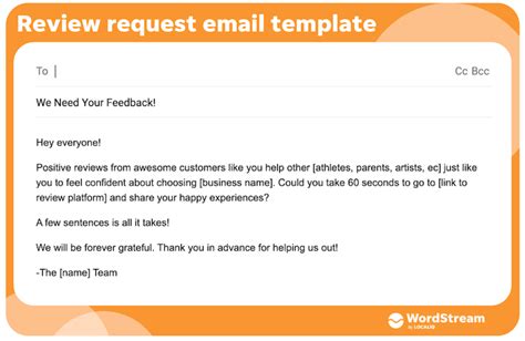 Ask For A Review Email Template