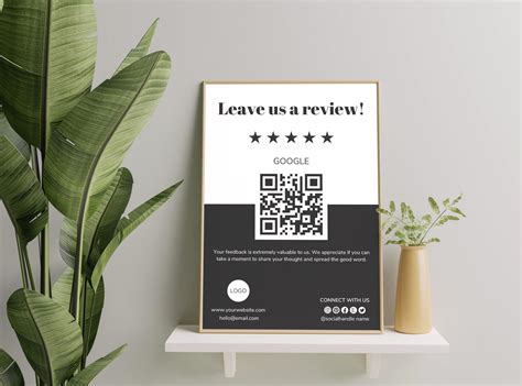 Ask for Review QR Code Sign Template Google Review Sign Etsy