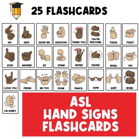 Asl Flashcards Printable Pdf