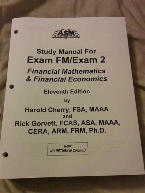 Asm study manual for exam fm exam 2. - Camera maintenance repair book 2 advanced techniques a comprehensive fully illustrated guide bk 2.