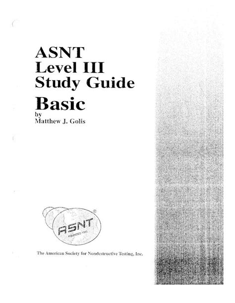 Asnt level 1 study guide basic. - Yokogawa cmz 500 mod 700 manual.