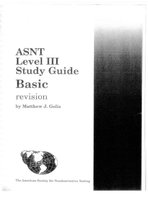 Asnt level 3 basic study guide. - Manuali di riparazione per motori evinrude.