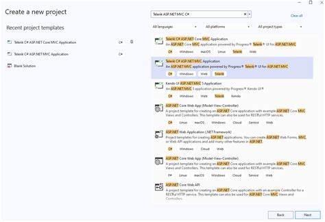 Asp Net Mvc Creating New Projects Telerik Ui For Asp Net Mvc