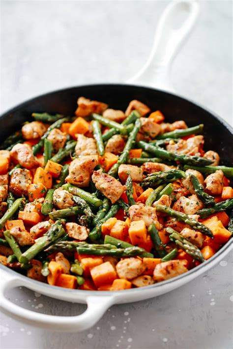 Asparagus Sweet Potato Chicken Skillet - Primavera …