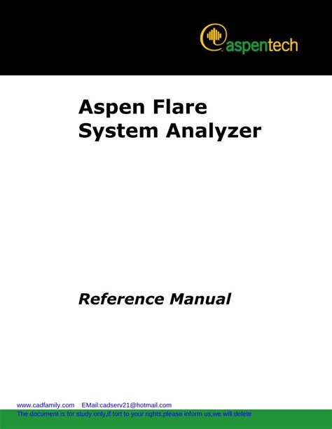 Aspen flare system analyzer reference manual. - Manuale di janet new home memory craft 7500.