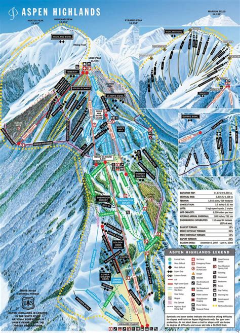 Aspen highlands trail map. Trail is a 920 m lift singletrack trail located near Aspen Highlands Colorado. This downhill ski only trail can be used both directions. 