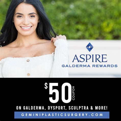 Aspire galderma rewards. Join ASPIRE Galderma Rewards to start earning points with qualifying treatments. Every 100 points = $10 of valuable savings on more of the treatments along your aesthetic journey. Sign up today and receive a $20 Welcome Reward* for your next treatment. 