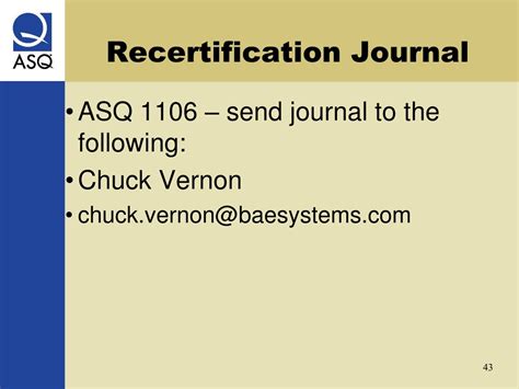 Asq Recertification Journa