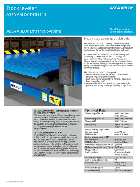 Assa abloy dock levelers fault codes pdf.  Home Downloadportal Product catalogues ASSA AB...