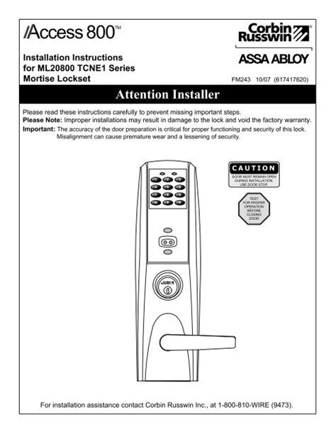Assa abloy installation instructions.  Browse online operating user&rsquo;s guides, owner&rsquo;s m...
