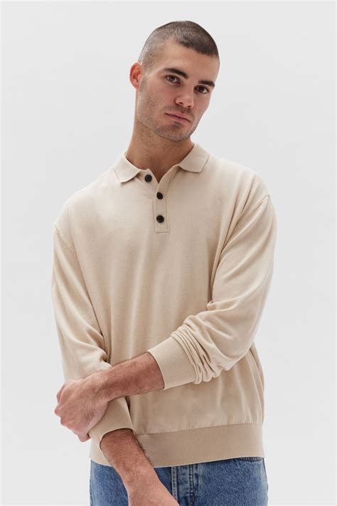 Assembly Label Oscar Short Sleeve Knit Polo - Cream