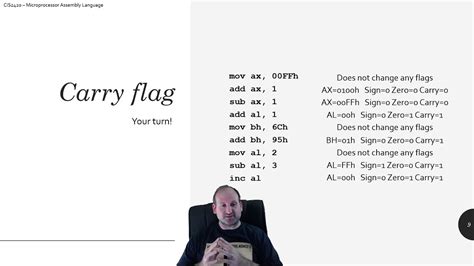 Assembly Language Programming Status Flags - Pacific University