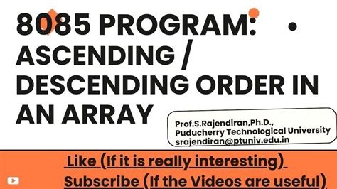 Assembly language program for descending order in 8085. .  <a href=https://my.soulque...