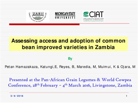 Assessing access and adoption of common bean …