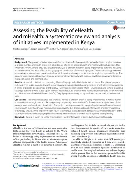 Assessing the feasibility of eHealth and mHealth: a systematic …