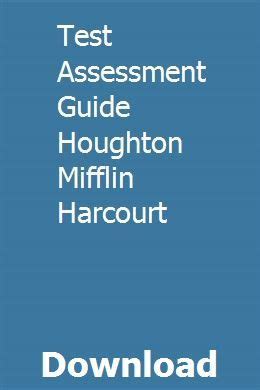 Assessment guide houghton mifflin harcourt company test. - Cases in healthcare finance instructor manual.