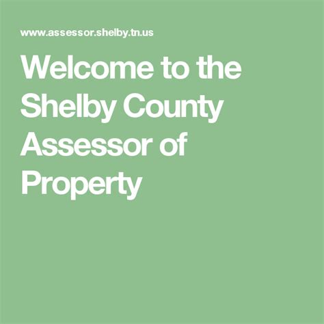 Shelby County Assessor of Property The Assesso