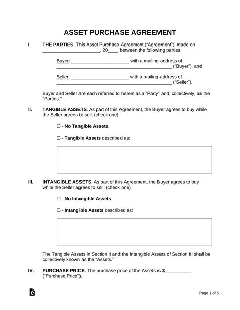 Asset Purchase Agreement Simple Template by BusinessinaBox™