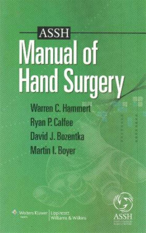 Assh manual of hand surgery assh manual of hand surgery. - Answers to quiz food protection manual.
