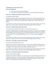 Assignment 5 array statistics code.  Most of the following examples show the us...