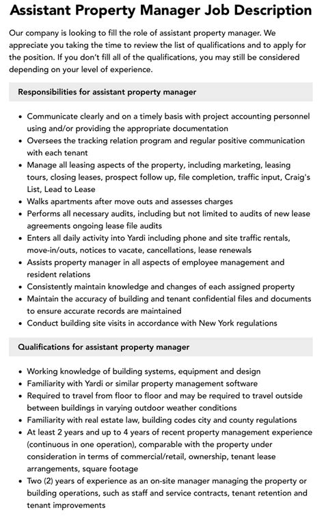 Assistant Property Manager Catania Job Houston Texas …