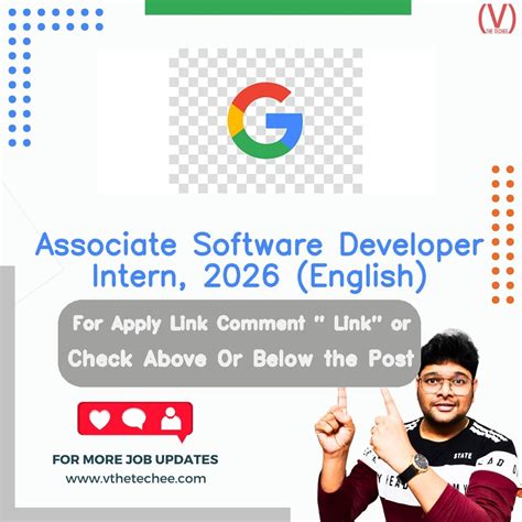 Associate software developer internship.  Google interns work across the company — in roles...