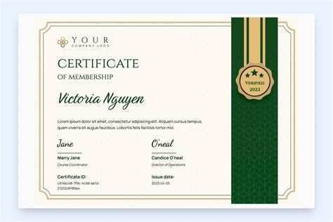 Association membership certificate sample.  Benefits of Certification Ear...