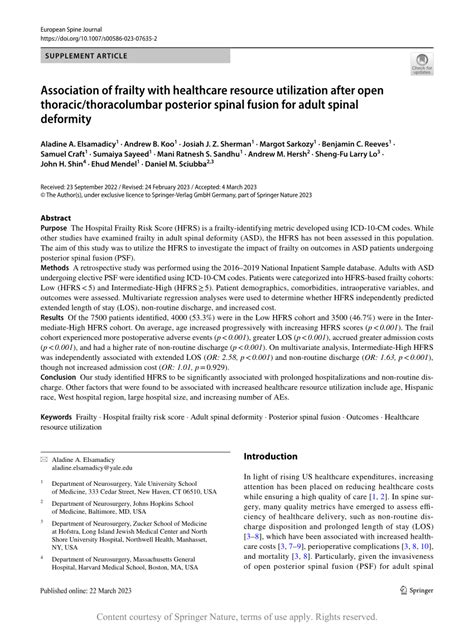 Association of frailty with healthcare resource utilization after …