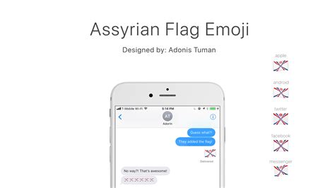 Assyrian flag on ios.  But the Unicode Consortium has already made a statement saying, ...
