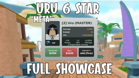 Astd uru. What is All Star Tower Defense? All Star Tower Defense is, as the name says, a Roblox tower defense game inspired by a number of popular anime franchises, such as Naruto, Dragon Ball, and Attack on Titan.The biggest appeal of the game is the ability to block the enemy's attacks with the help of your favorite anime characters instead of the generic warriors you encounter in the more ... 