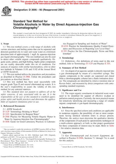 Astm D3695 - 1 (En) PDF Chromatography Gas …