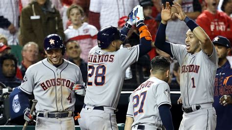 Astro game score. 8:25 p.m. Astros' scoring play: Carlos Correa grounds out softly to third, but all the baserunners advance 90 feet and a run comes in to score. Astros take a 1-0 lead. 