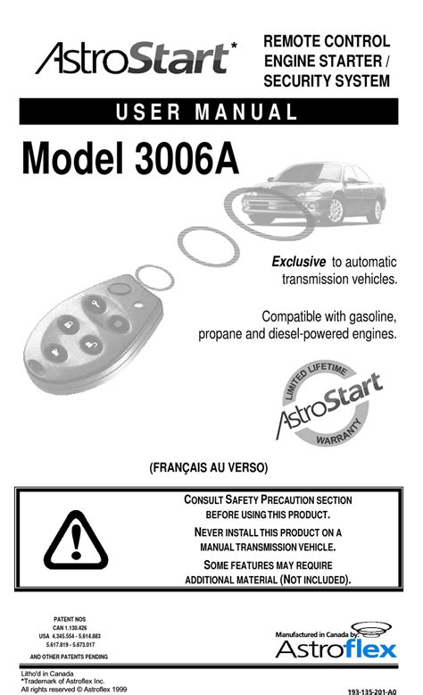Astroflex Remote Start Manual
