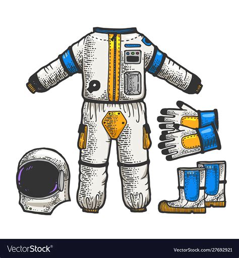 Astronaut spacesuit sketch Royalty Free Vector Image