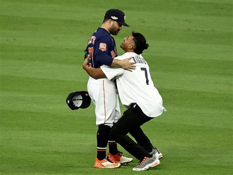 Astros Fan Arrested For Running On Field Hugging Jose Altuve During ALCS Game