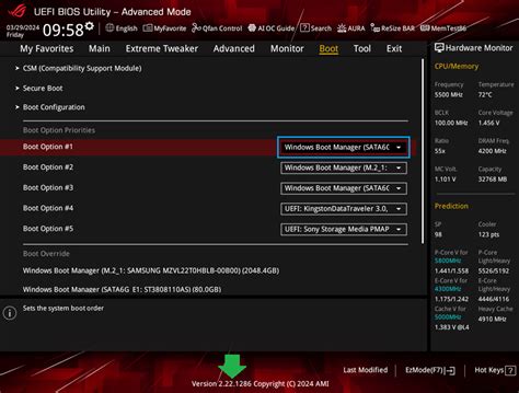Asus boot priority.  From here I was able to manually select the SSD in question as...