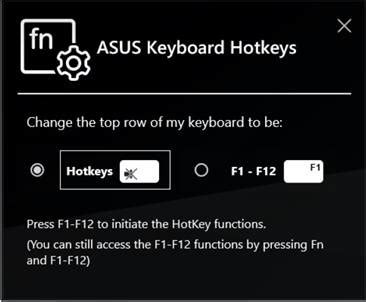 Asus keyboard hotkeys.  Feature ASUS Keyboard Hotkeys can be used with the Fn key...
