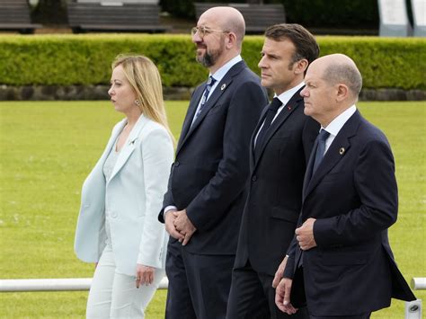 At G7, Macron and Meloni meet to bury hatchet after migration spat