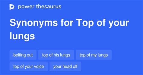 At The Top Of My Lungs synonyms - 11 Words and Phrases for At …