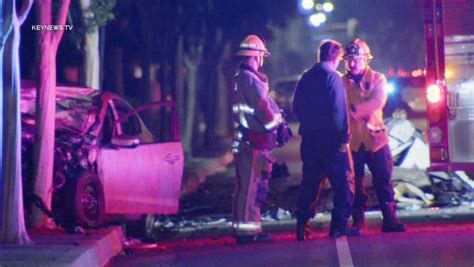 At least 1 dead after violent 2-car crash in Pomona