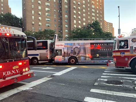 At least 18 hospitalized after tour bus hits MTA bus in New York: FDNY